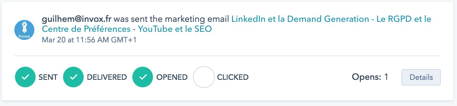 tracking email HubSpot