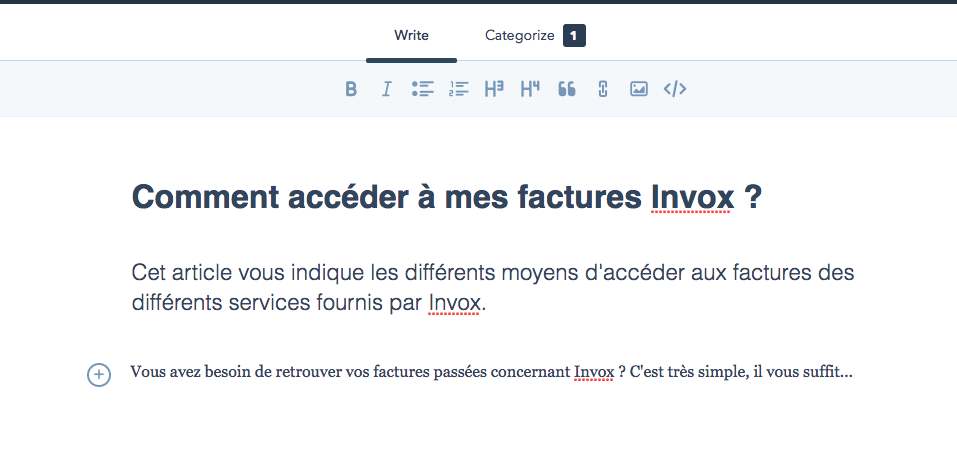 interface HubSpot Service