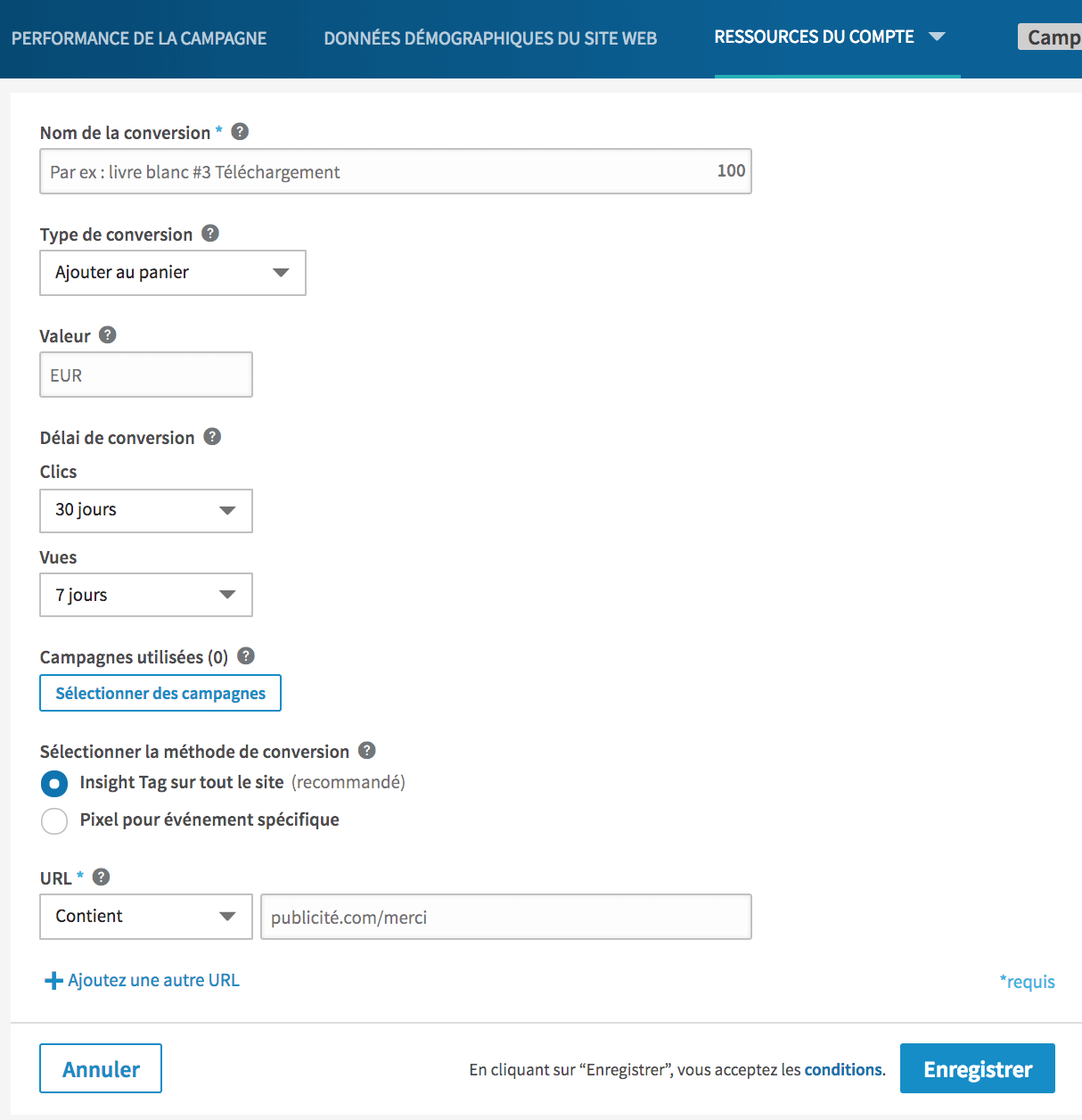 performance des campagnes : Demand Generation avec LinkedIn