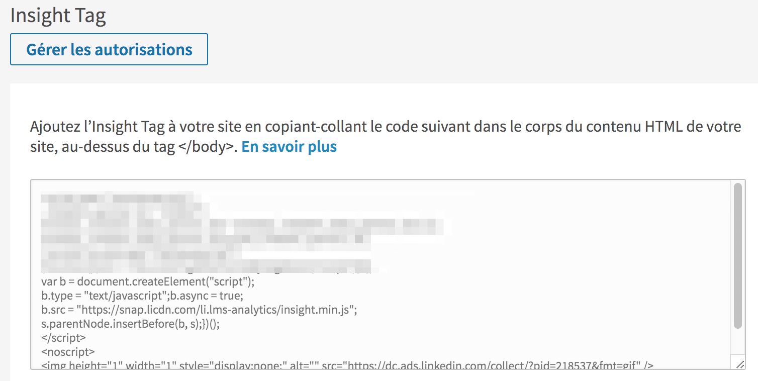 Demand Generation avec LinkedIn insight tag : configuration