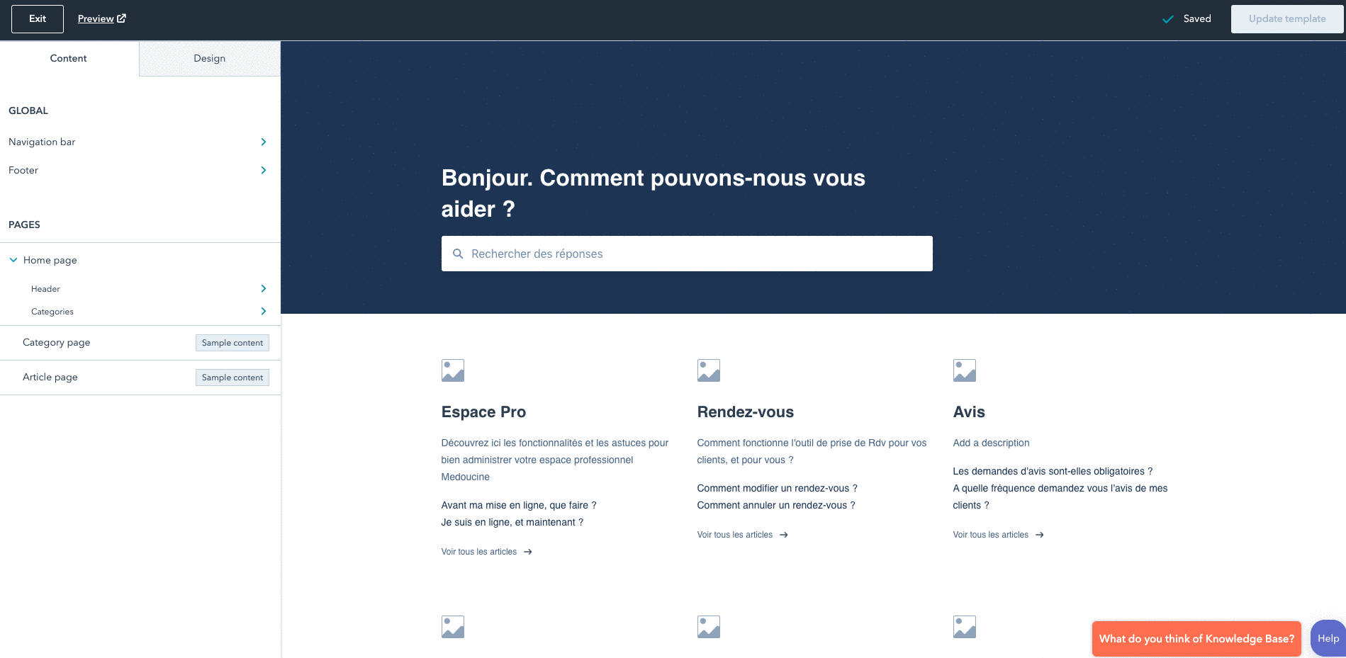 knowledge base - mise à jour hubspot