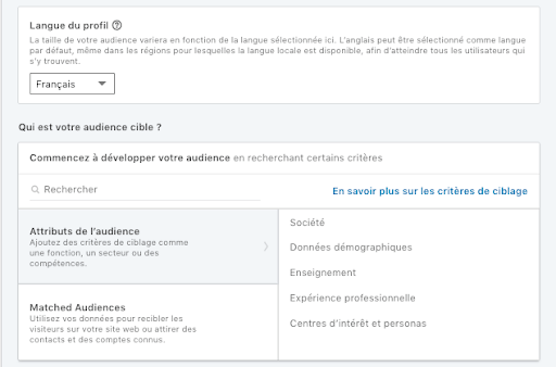 ciblage LinkedIn