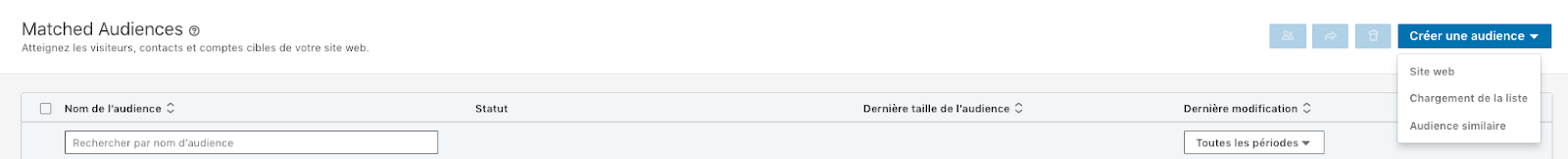 Matched audience liste
