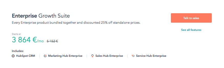 tarifs hubspot
