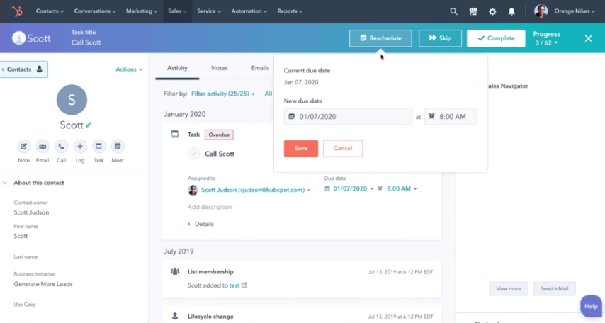 hubspot tasks