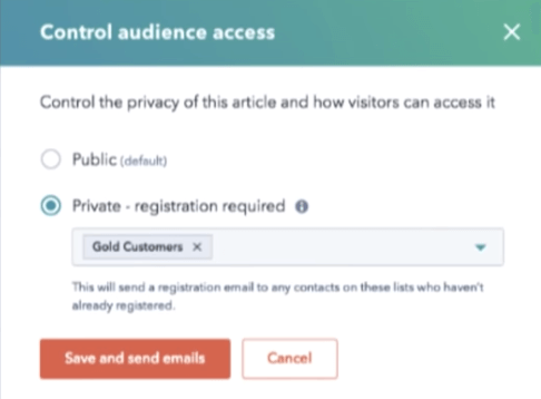 hubspot control audience access