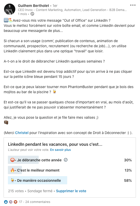sondage linkedin