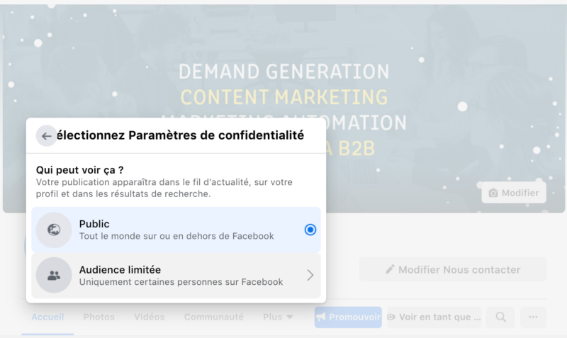Ciblage organique sur Facebook