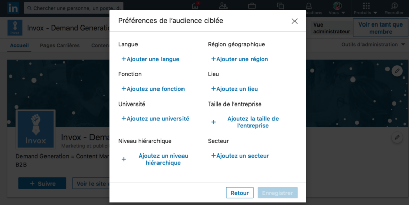 Ciblage organique sur LinkedIn 