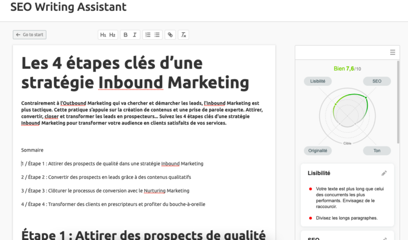 Outil SEO Writing Assistant Semrush