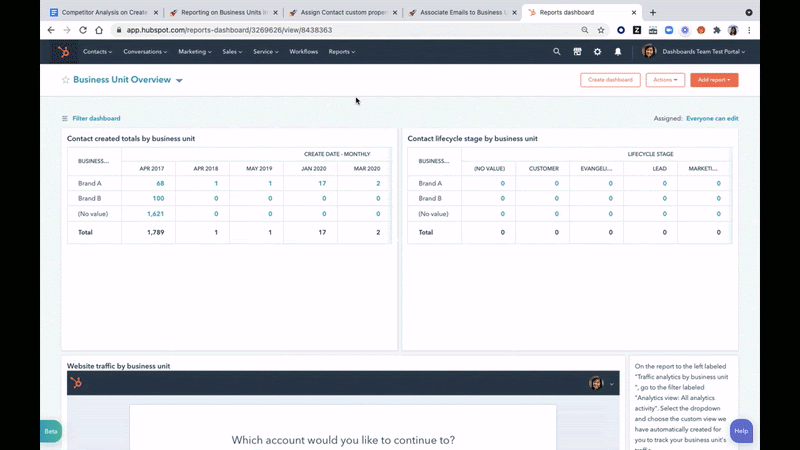 nouveautés hubspot business units