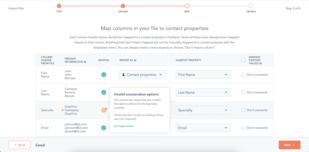 fonctionnalités hubspot