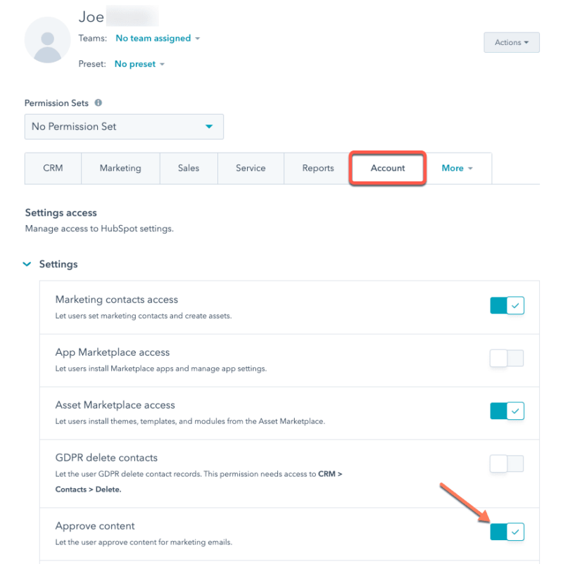 Approbation du contenu HubSpot