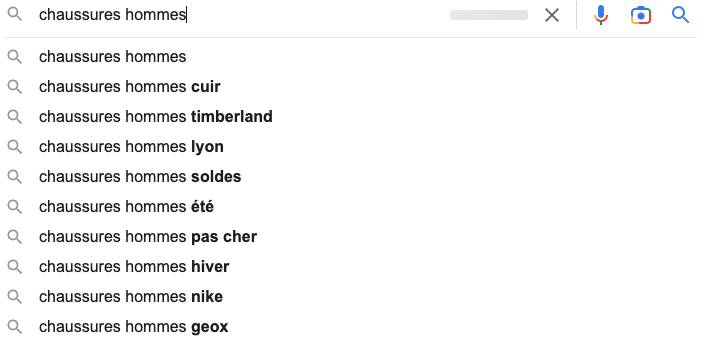 Auto-complétion de recherche