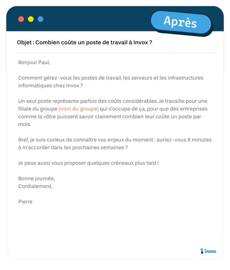 Cold mail n° 3 push d’une offre commerciale - Après