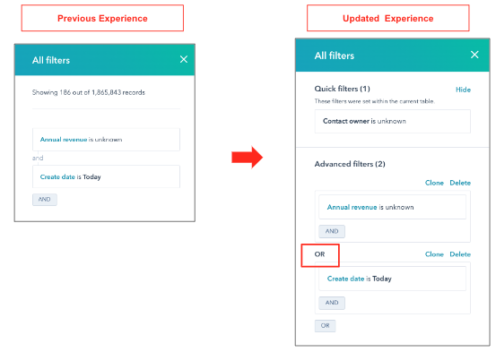 Filtre « OU » sur les pages d’index