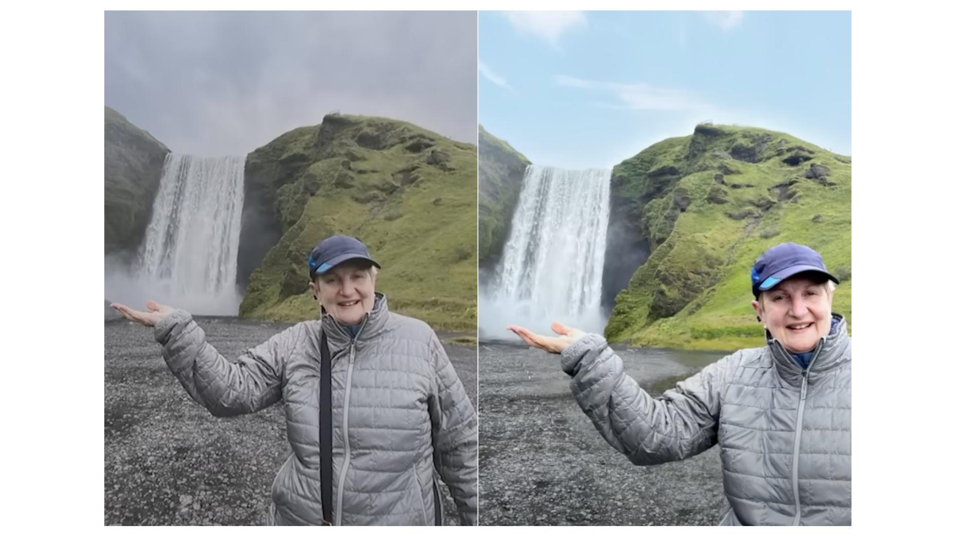 Photo avant/après édition avec Magic Editor dans Google Photos
