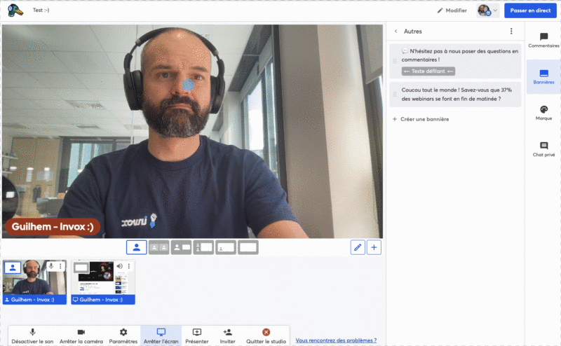 Logiciel de webinaire StreamYard : le résultat