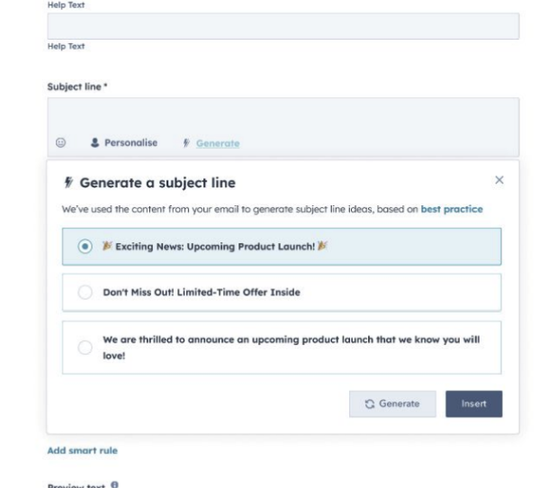 HubSpot INBOUND 2023 : AI Subject Line Generator