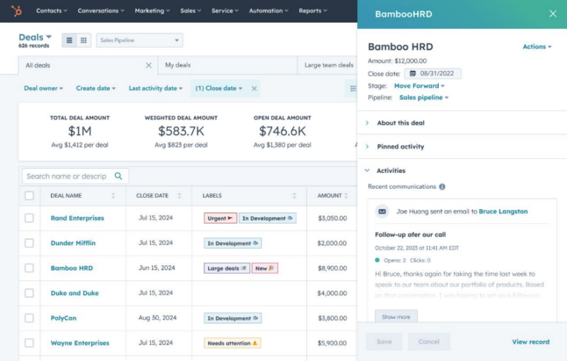 HubSpot INBOUND 2023 : Deal Inspection View