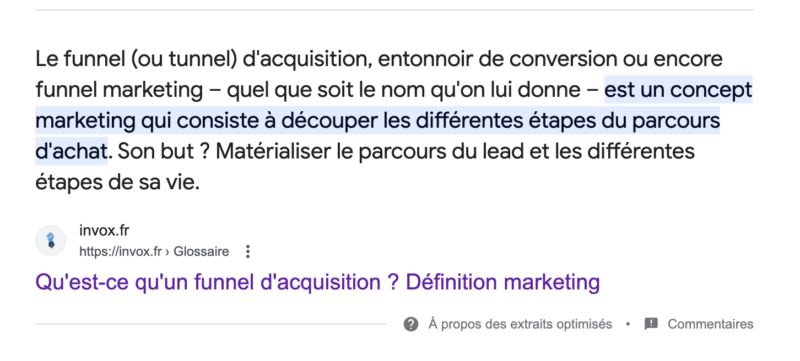Exemple d'une position 0 - Invox et la définition du funnel d'acquisition