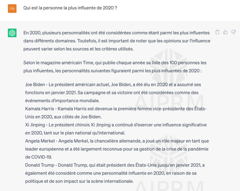 Fiabilité ChatGPT