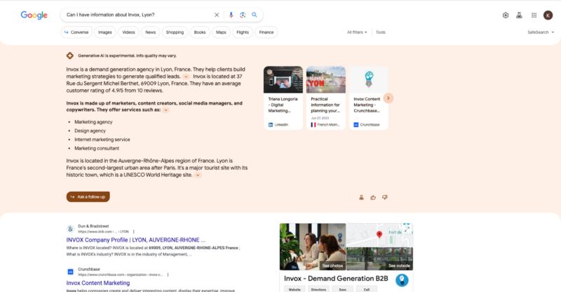 Google SGE et LinkedIn