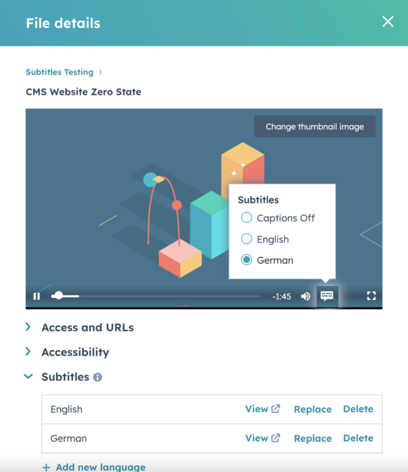 Sous-titres multilingues vidéo HubSpot
