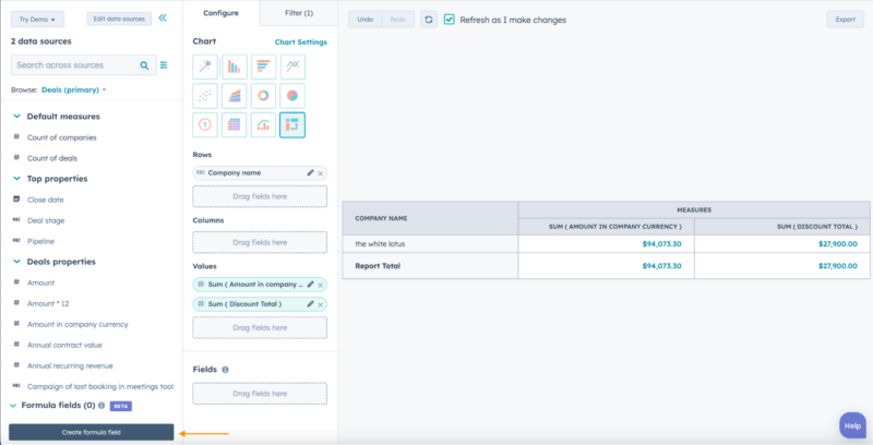 champs de formule HubSpot