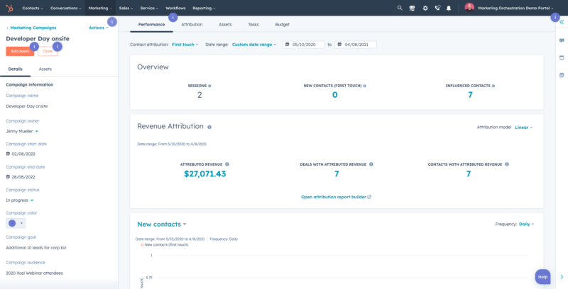 Nouvelle page des campagnes - HUbspot News Décembre 2023