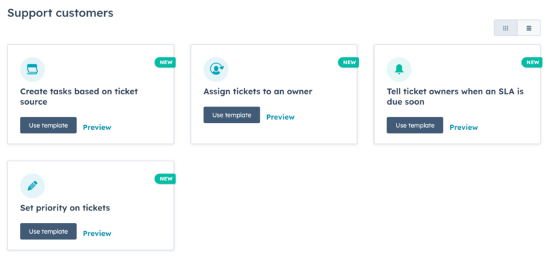 Nouveaux modèles de flux de travail - Hubspot News Décembre 2023