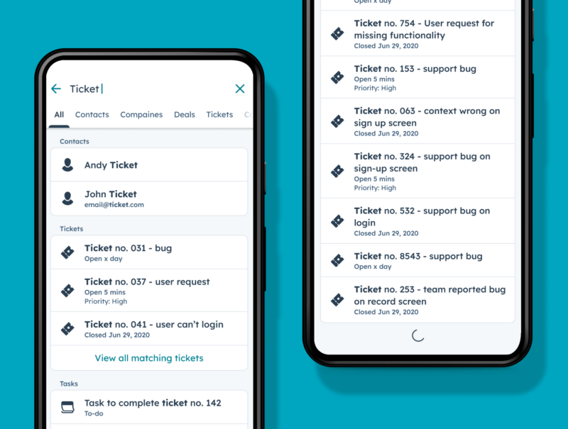 Amélioration de la fonction recherche sur mobile - Hubspot News Décembre 2023