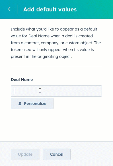 Nom de transaction par défaut personnalisable HubSpot