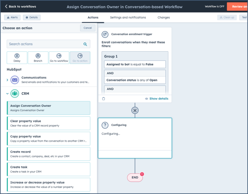 Propriétaires de conversation Hubspot