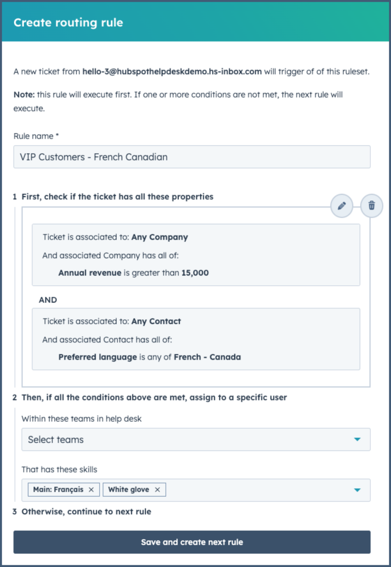 HubSpot : routage des tickets