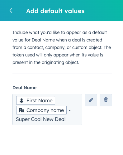 HubSpot : personnalisation du nom d'action par défaut