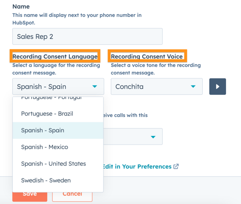 Ajout de langues pour les messages de consentement